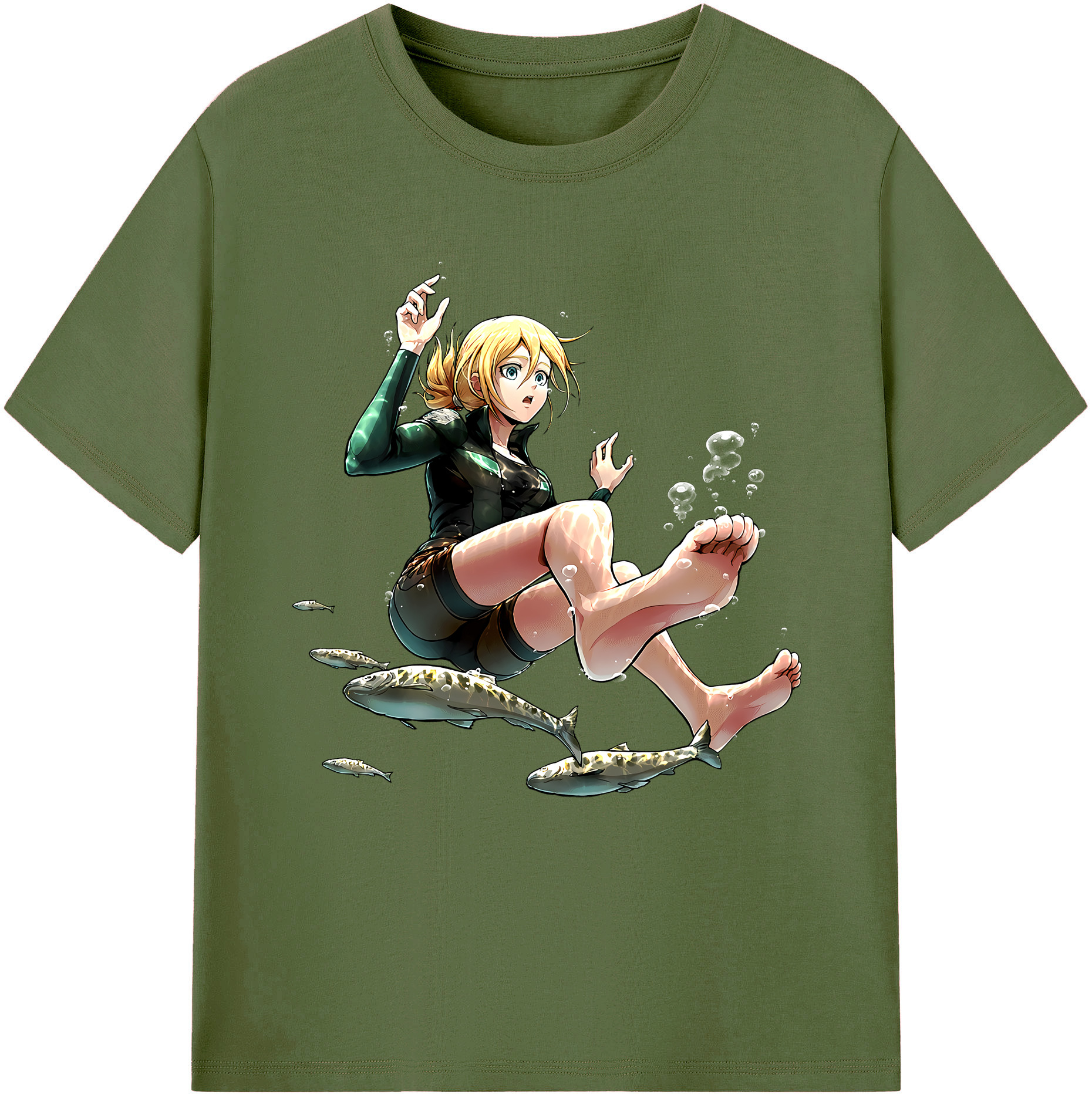 （画像用） 進撃の巨人 クリスタ·レンズ Attack on Titan Christa Lenz 綿100％半袖Tシャツ（フロントプリント）